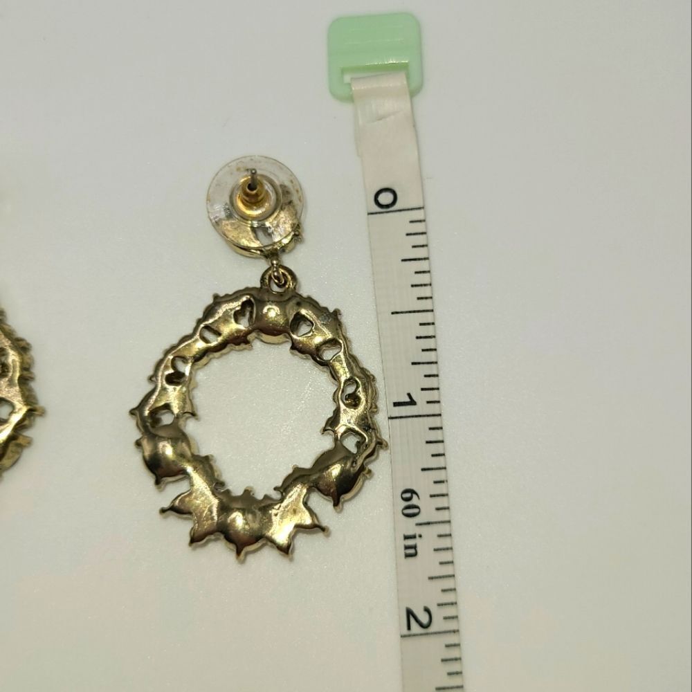 Loft Rhinestone Hoop Dangle Earrings - Picture 5 of 5